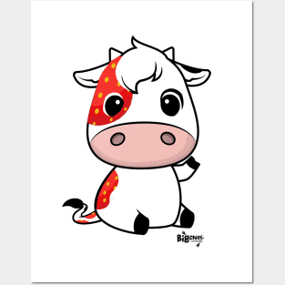 Cute Strawberry Cow Posters and Art